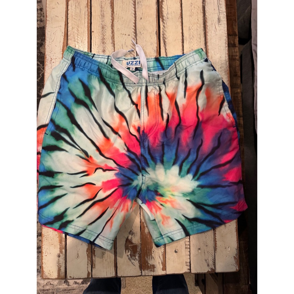Uzzi The Land and Ocean OC Mens Tie Dye Swim Trunks Board Shorts Multi Color M